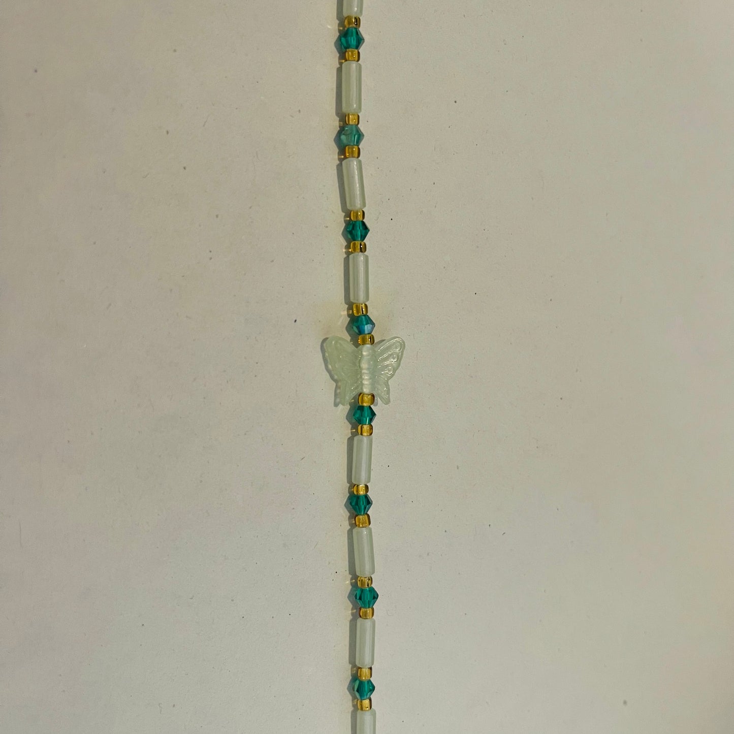 Emerald Butterfly Glow in the Waistbeads