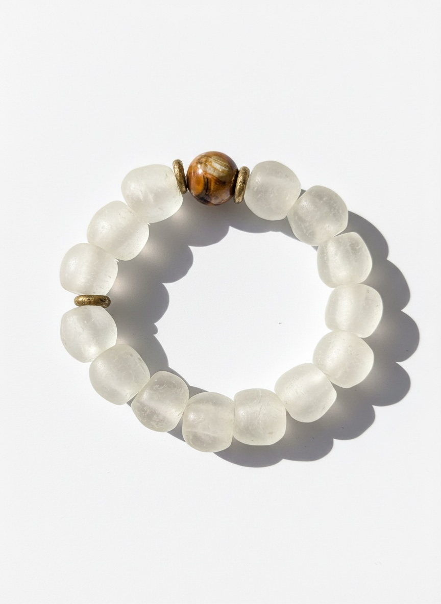 Fire Agate  Sandglass Bracelet