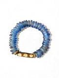 Blue Glass Disk Bracelet